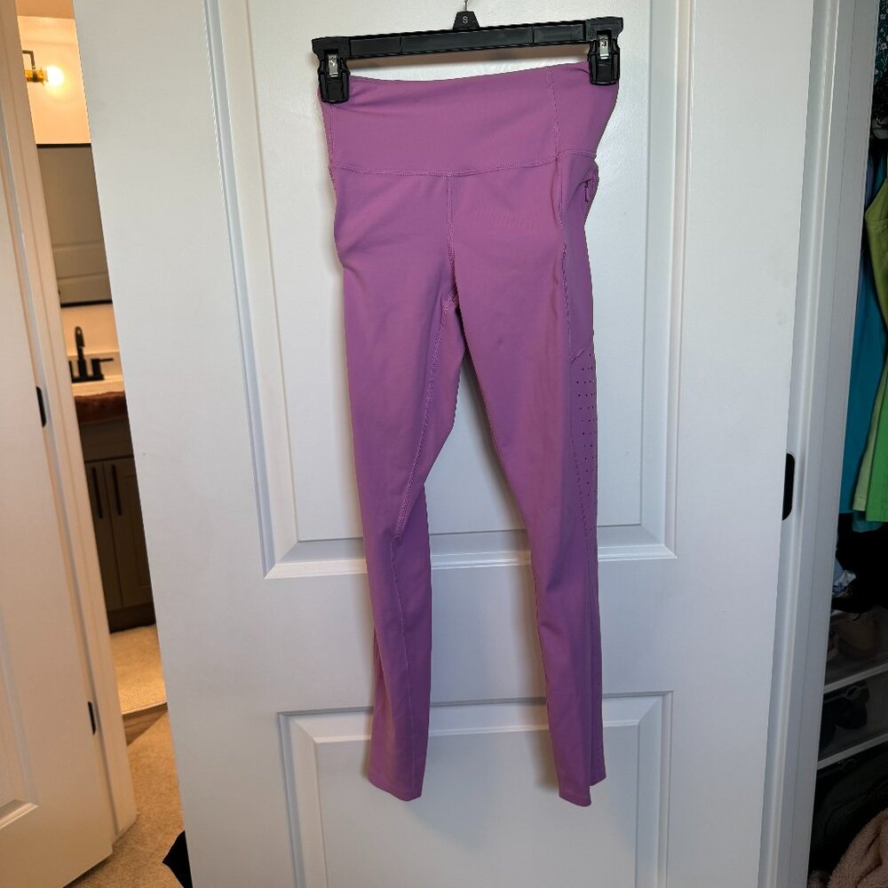 Athleta Magenta Running Lasercut Leggings with Zipper Pockets  Size XXS